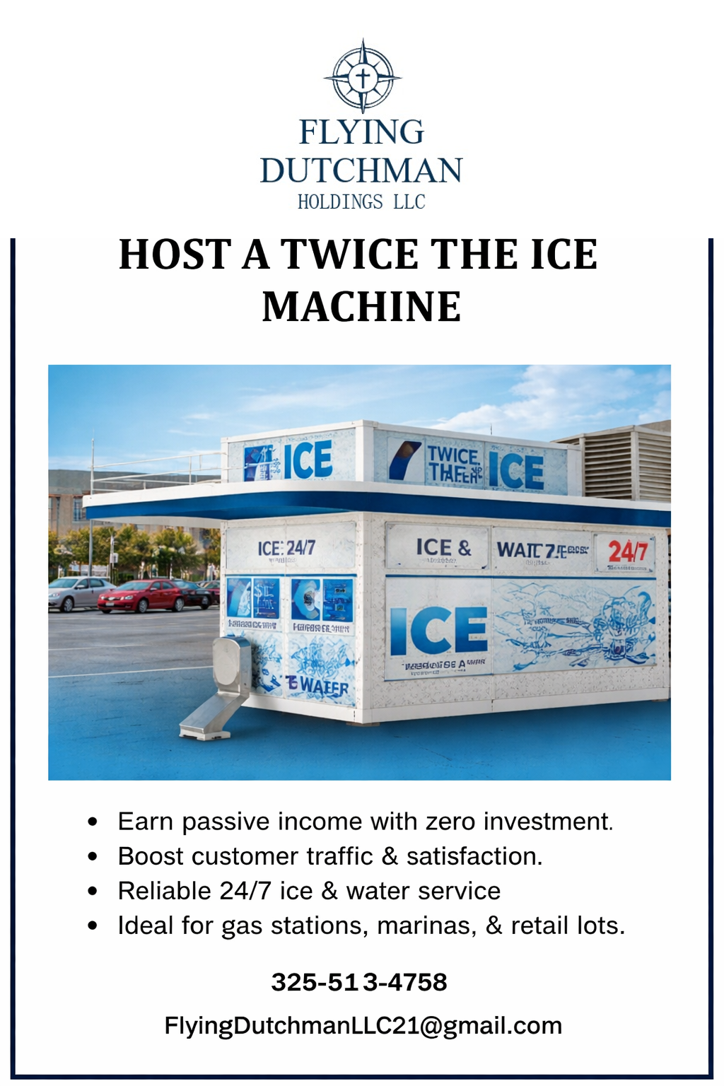 Frozen Dutchman Ice flyer: Host a Twice The Ice machine